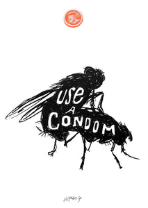 Use a Condom / Flies Poster