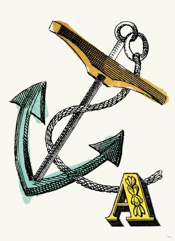 Chapbook Alphabet Prints- A Anchor