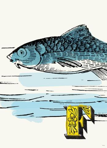 Chapbook Alphabet Prints- F Fish