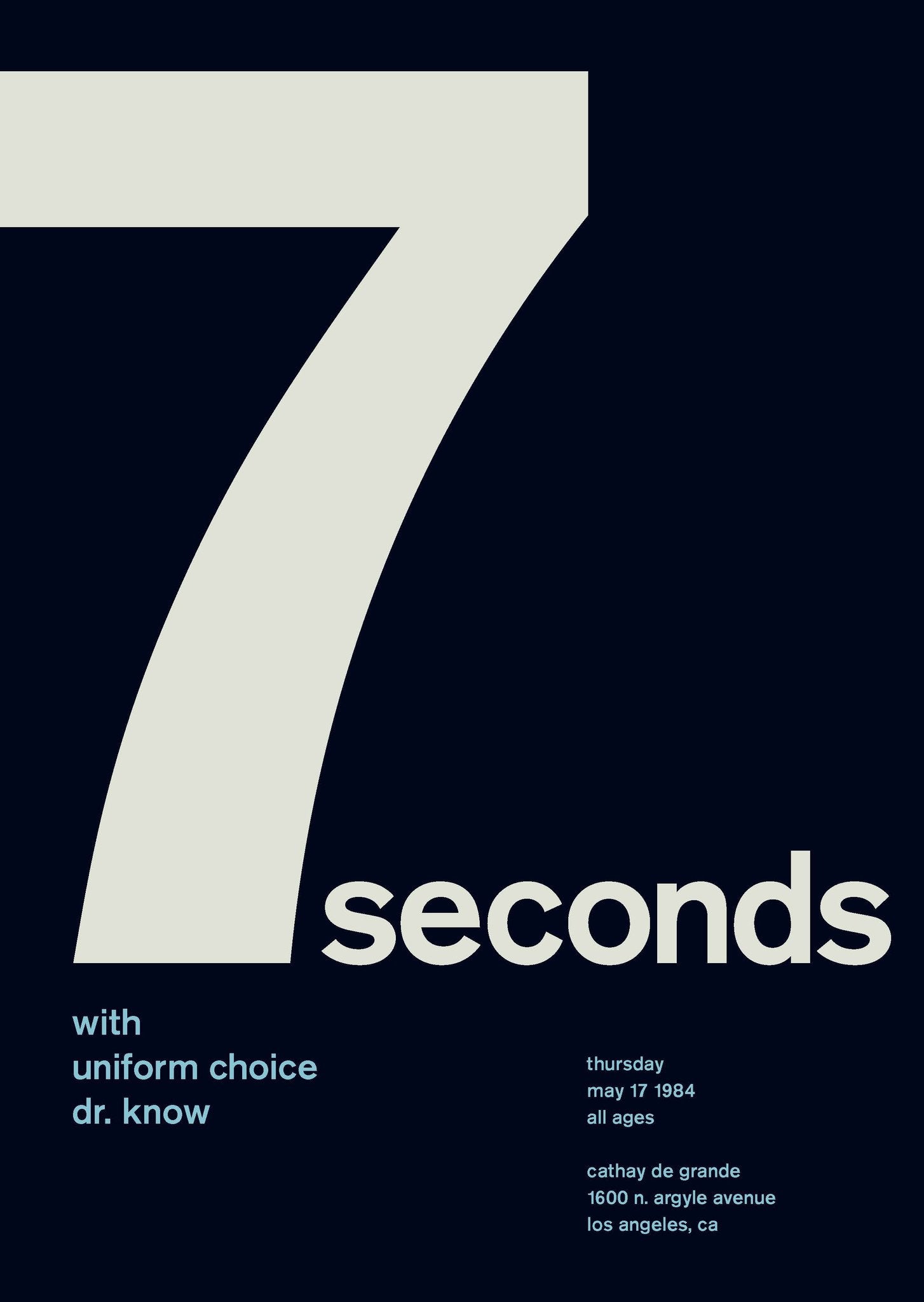 7 Seconds at Cathay de Grande, 1984