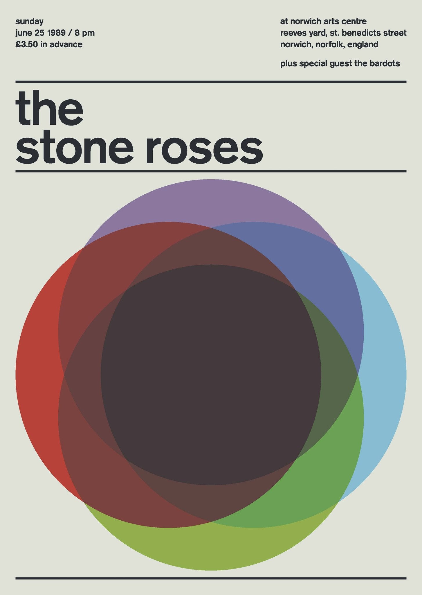 The Stone Roses at Norwich Arts Centre, 1989